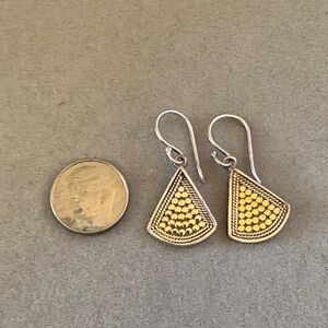 Gold and Silver Triangle Earrings